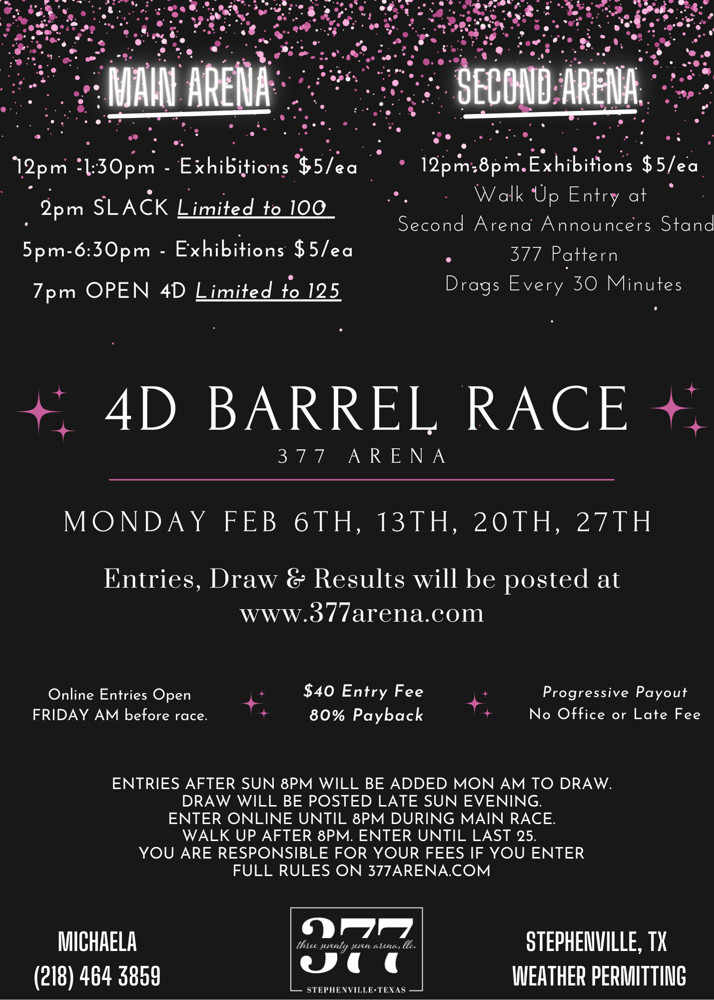 Open 4D Barrel Race | 2nd Arena Exhibitions 12-8pm